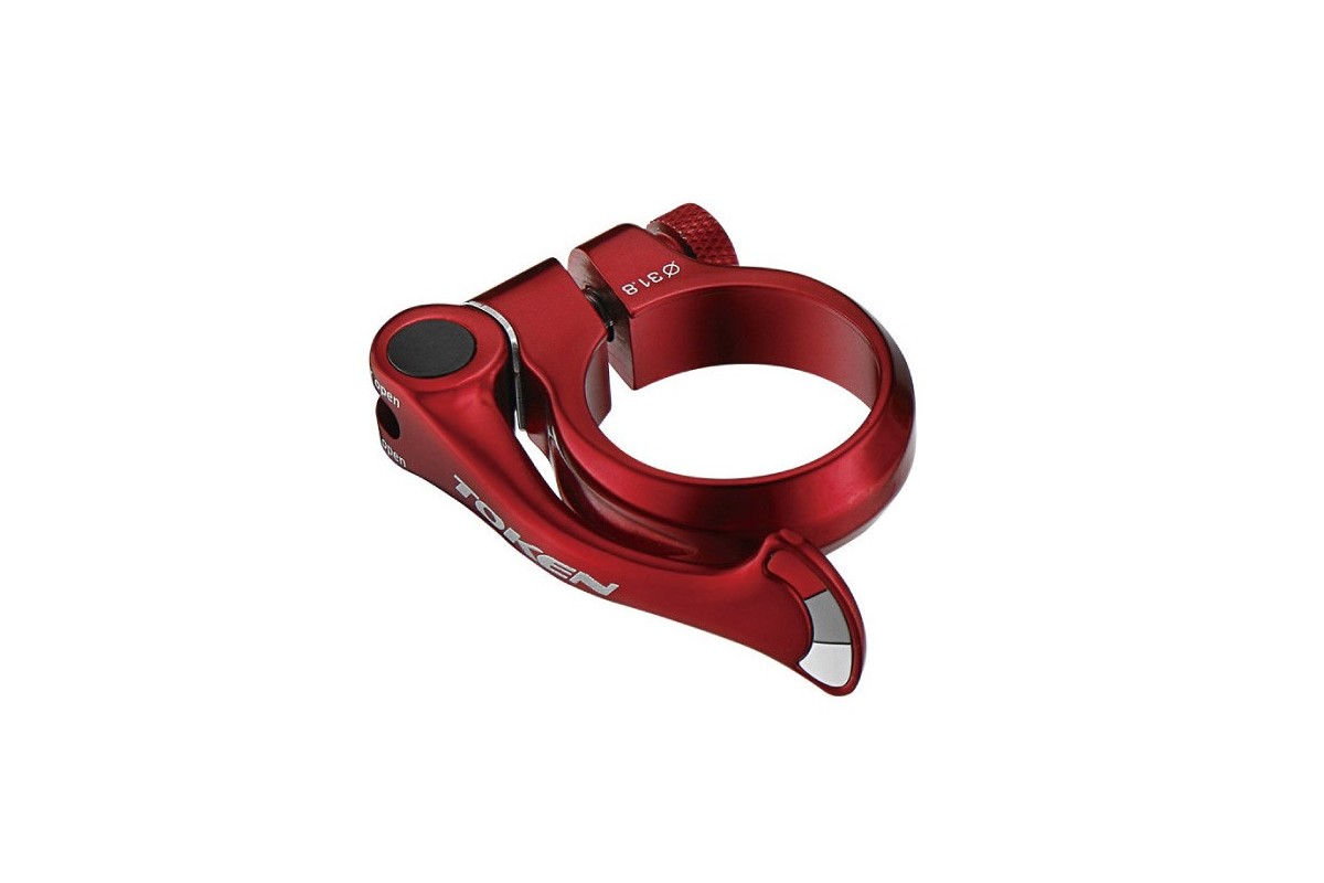 Objímka sedlovky Shark Tail 34,9mm - červená